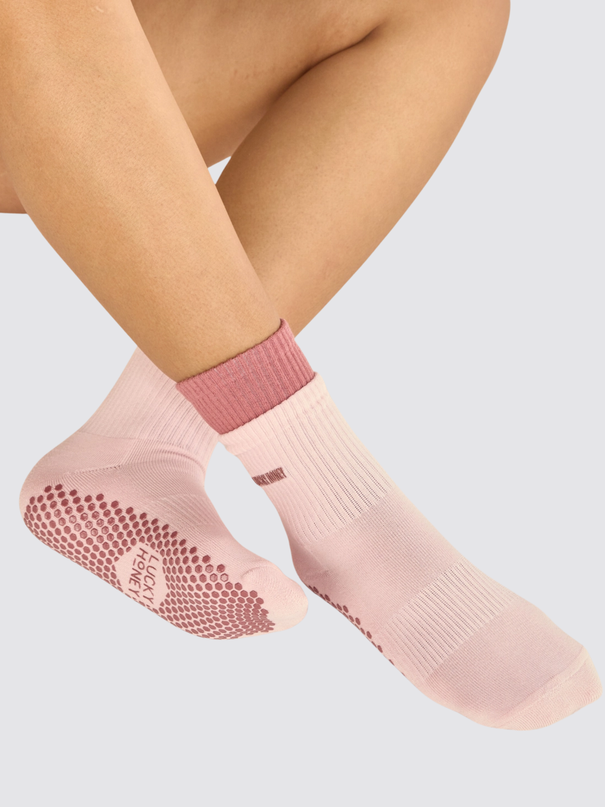 The Stack Grip Sock — Ballet Pink