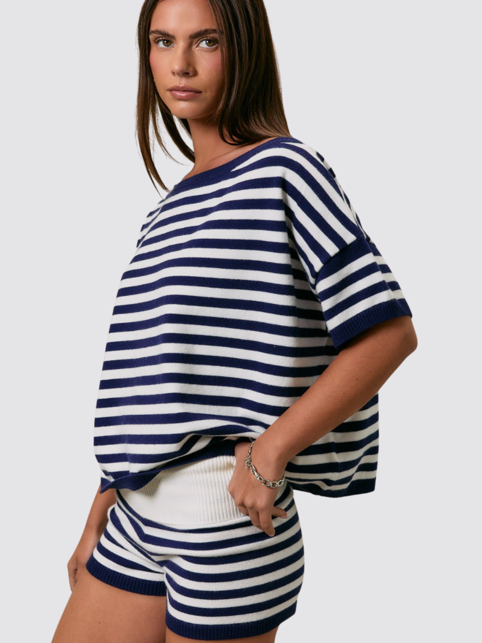 Newport Striped Knit Top