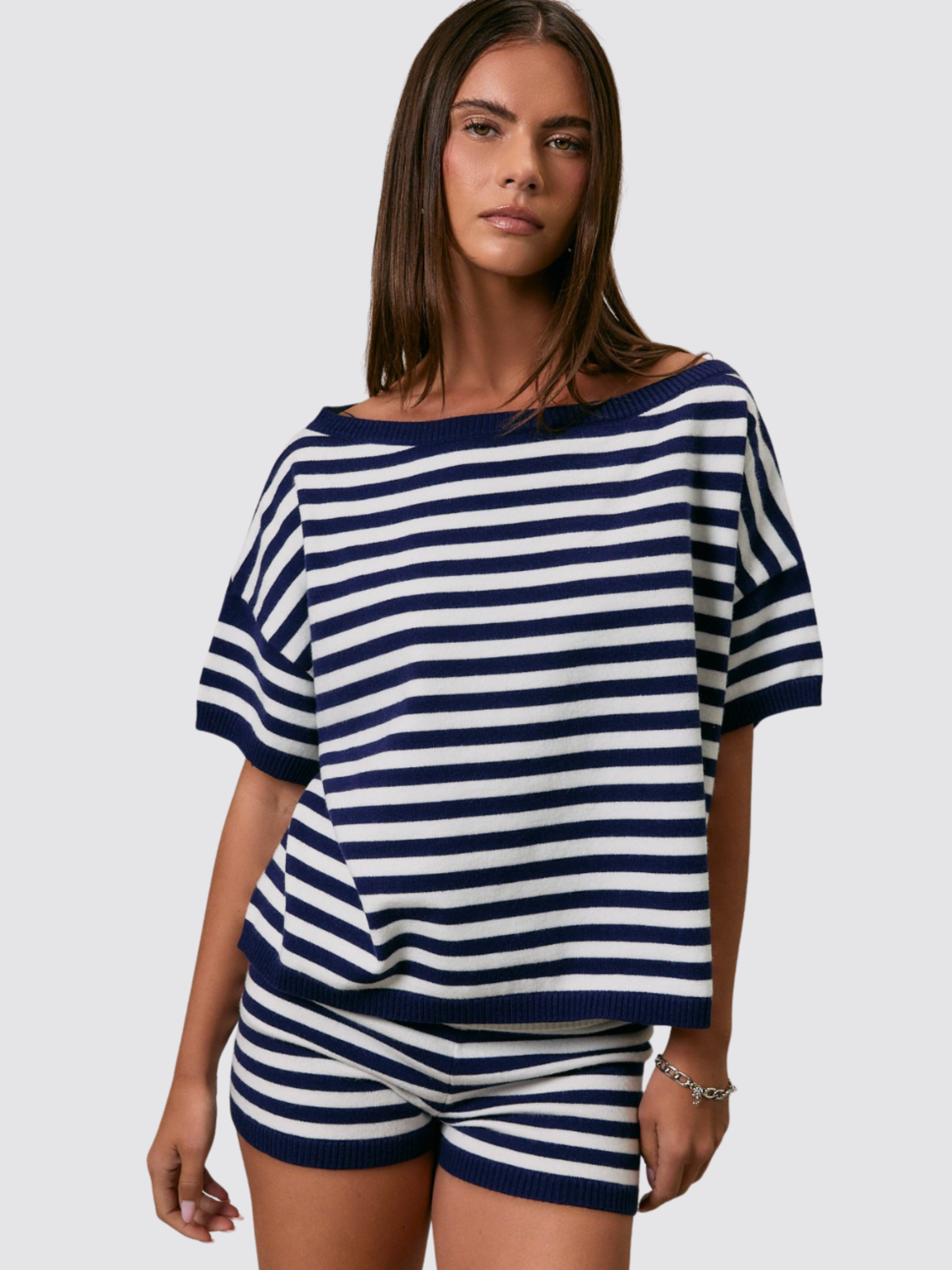 Newport Striped Knit Top