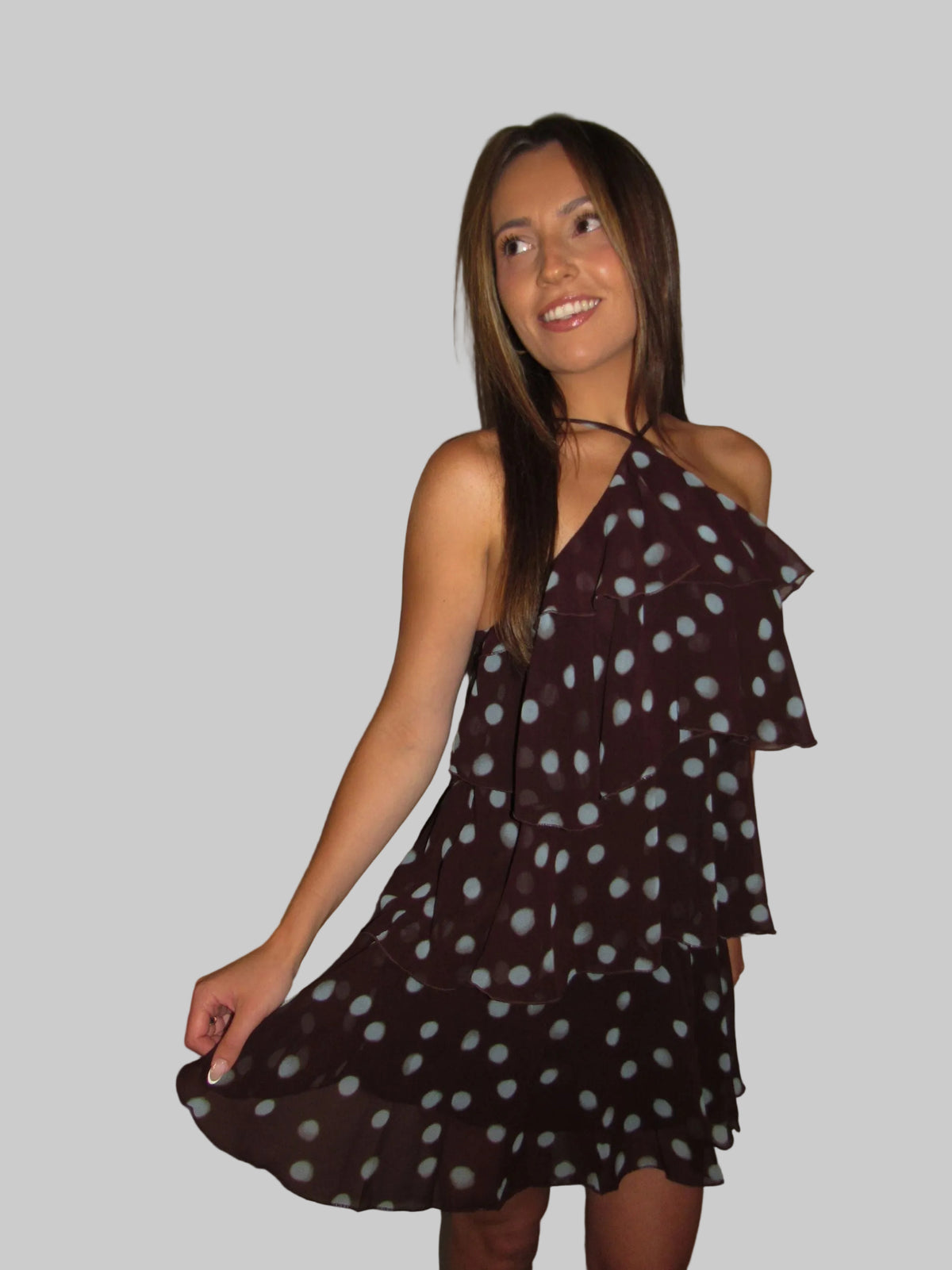 Lucia Polka Halter Dress