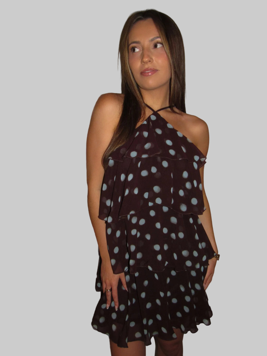 Lucia Polka Halter Dress