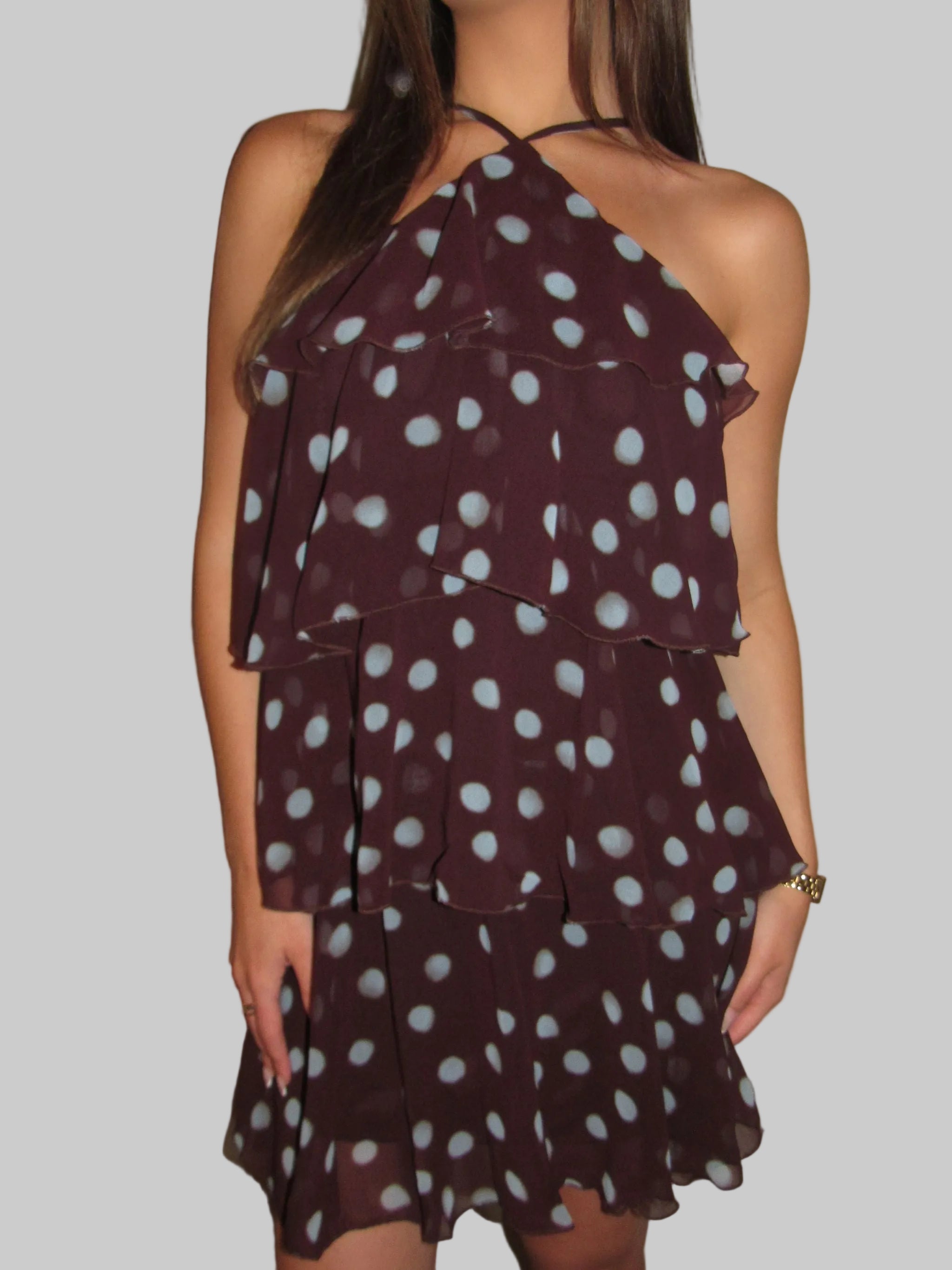 Lucia Polka Halter Dress