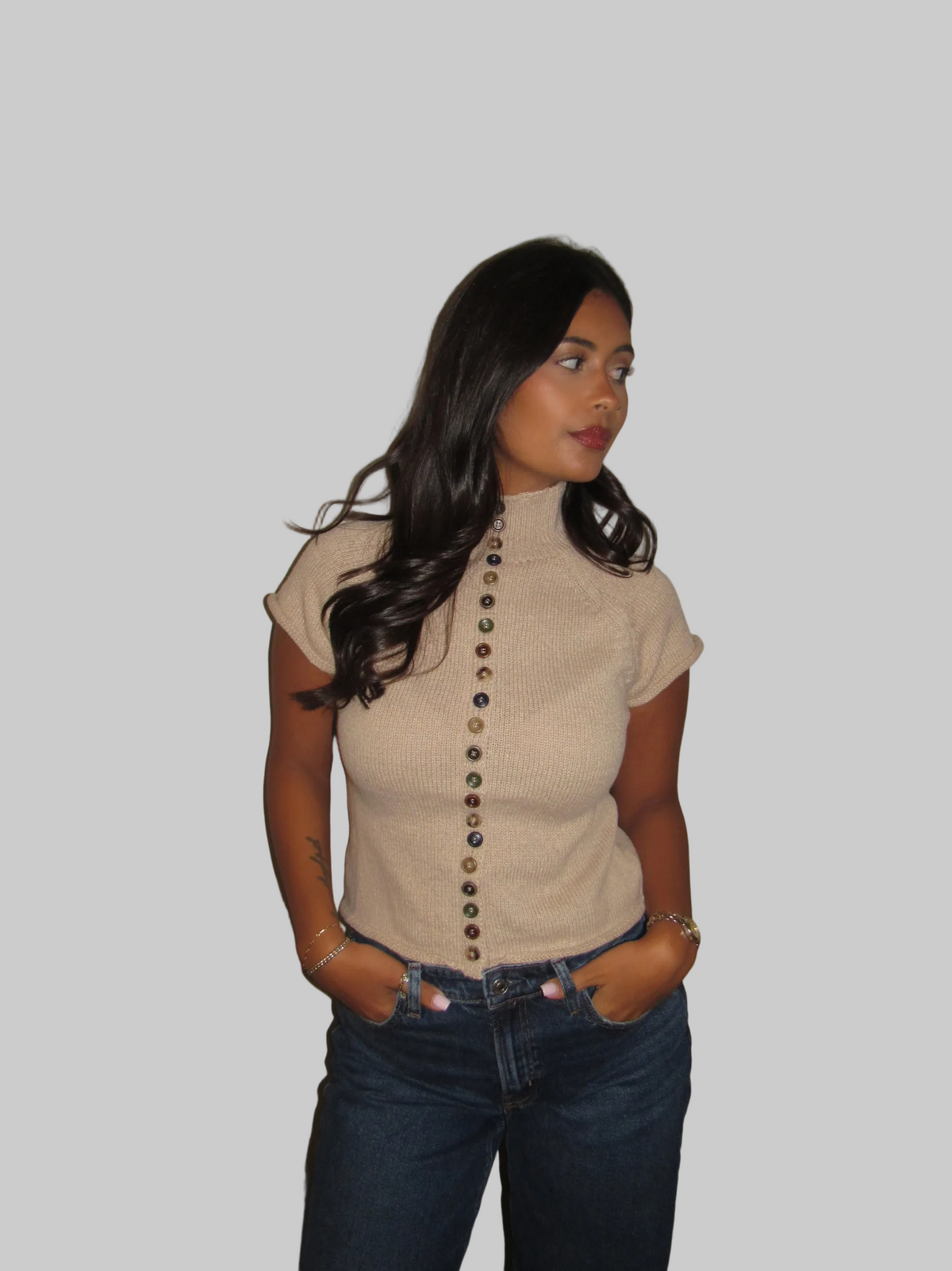 Tessa Button Up Knit Top