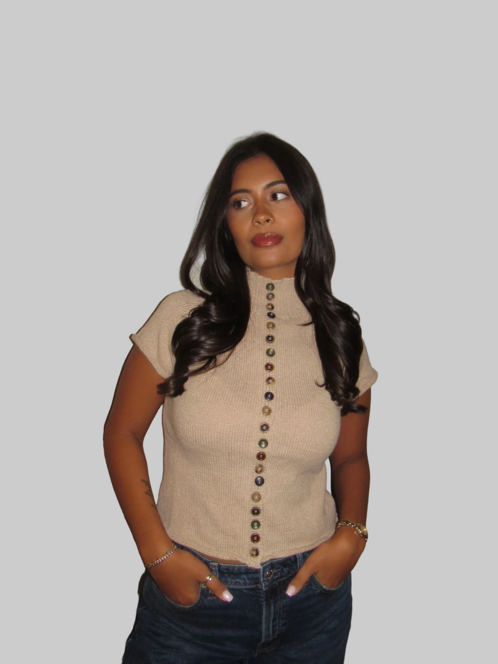 Tessa Button Up Knit Top