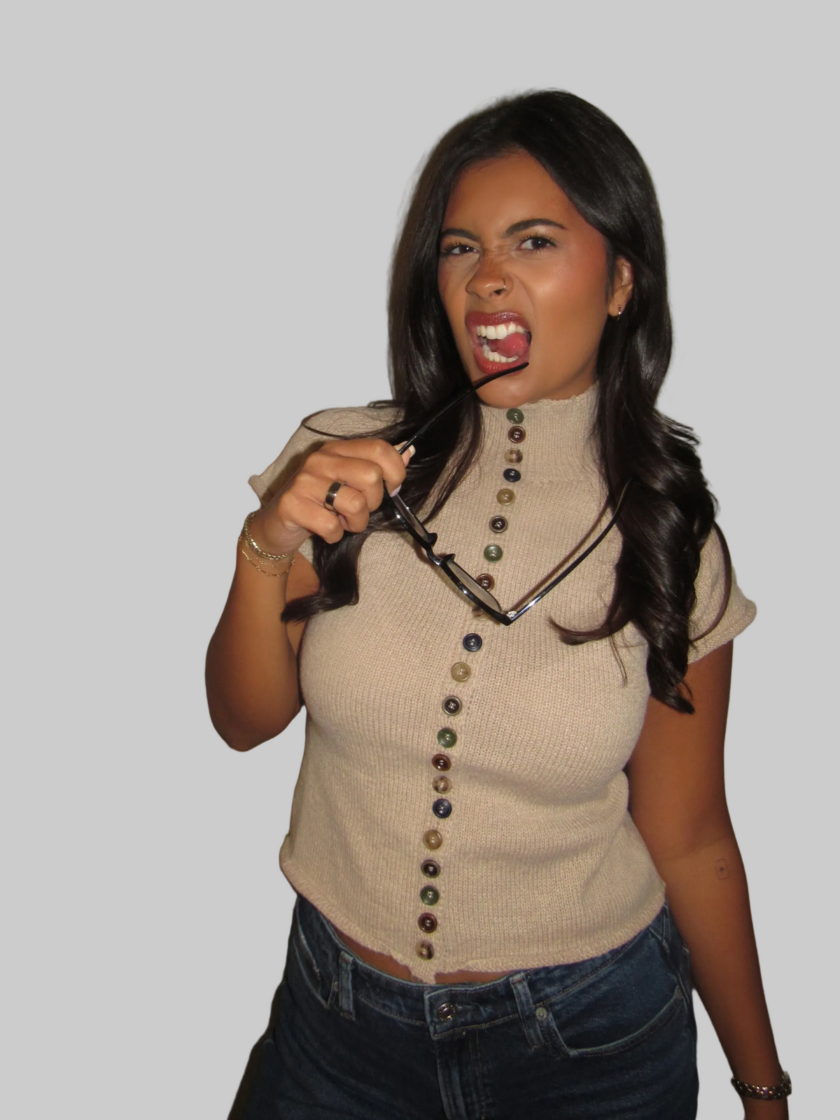 Tessa Button Up Knit Top
