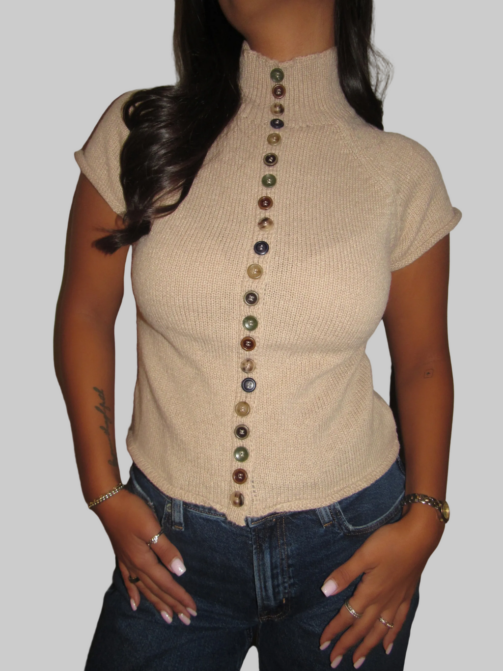 Tessa Button Up Knit Top