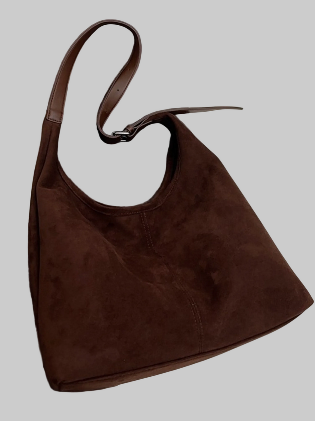 Chocolate Suede Shoulder Bag
