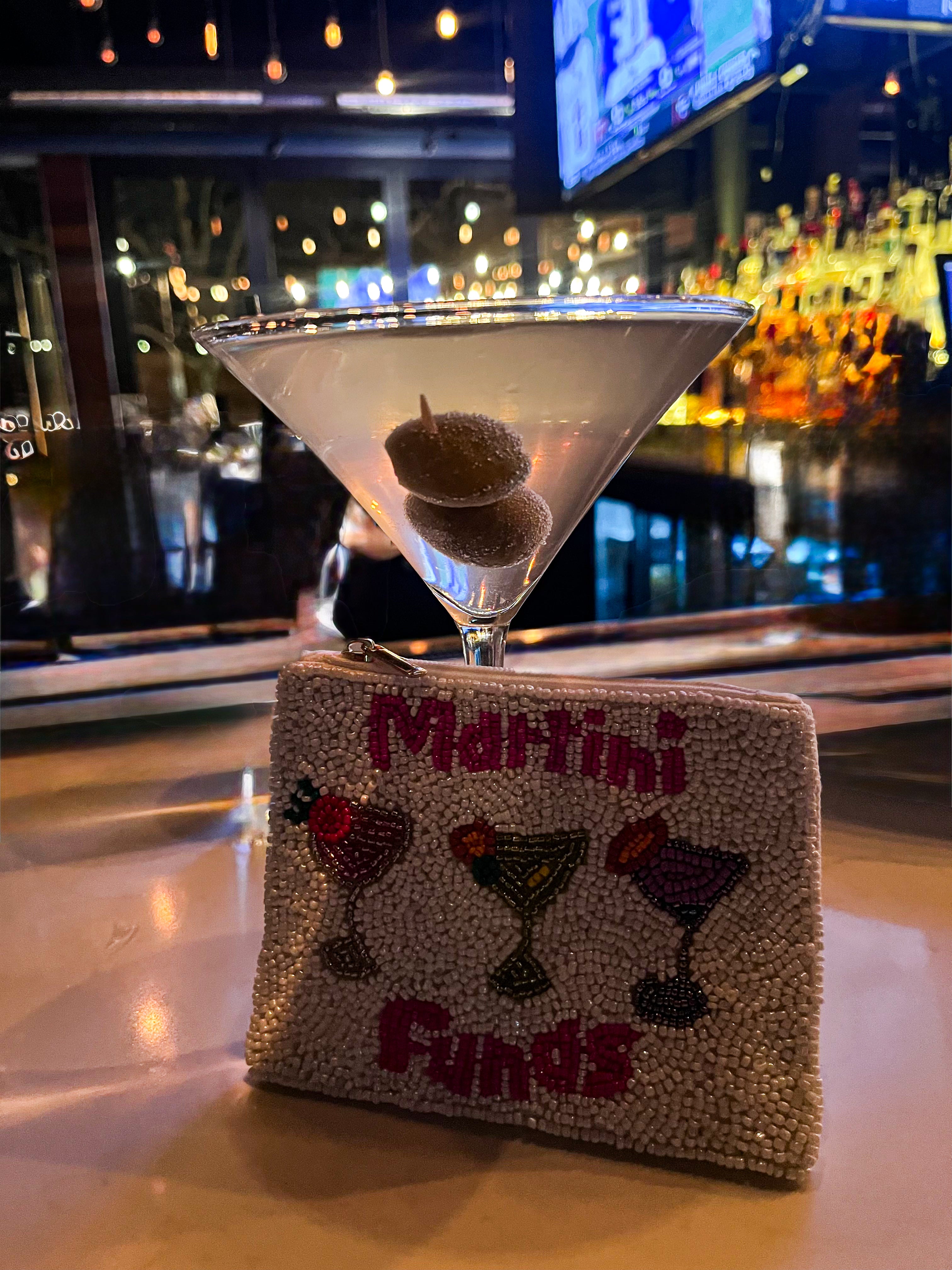 Martini Funds Beaded Coin Purse