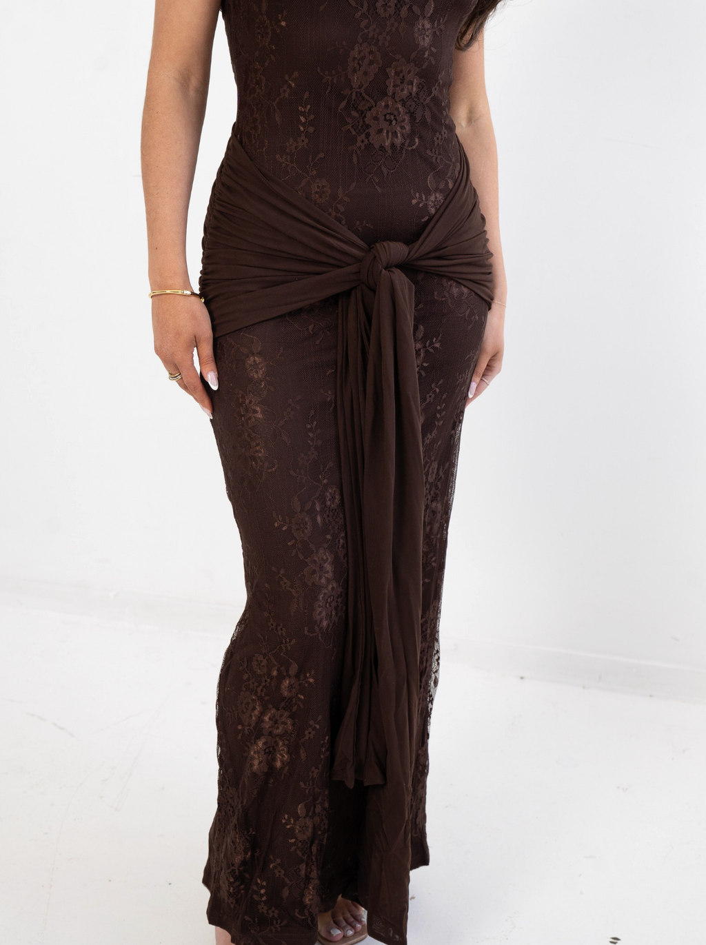 Laced Wrap Maxi Dress