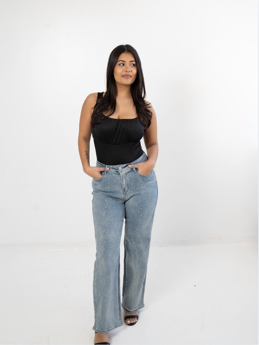 Black Soft Ribbed Bodysuit