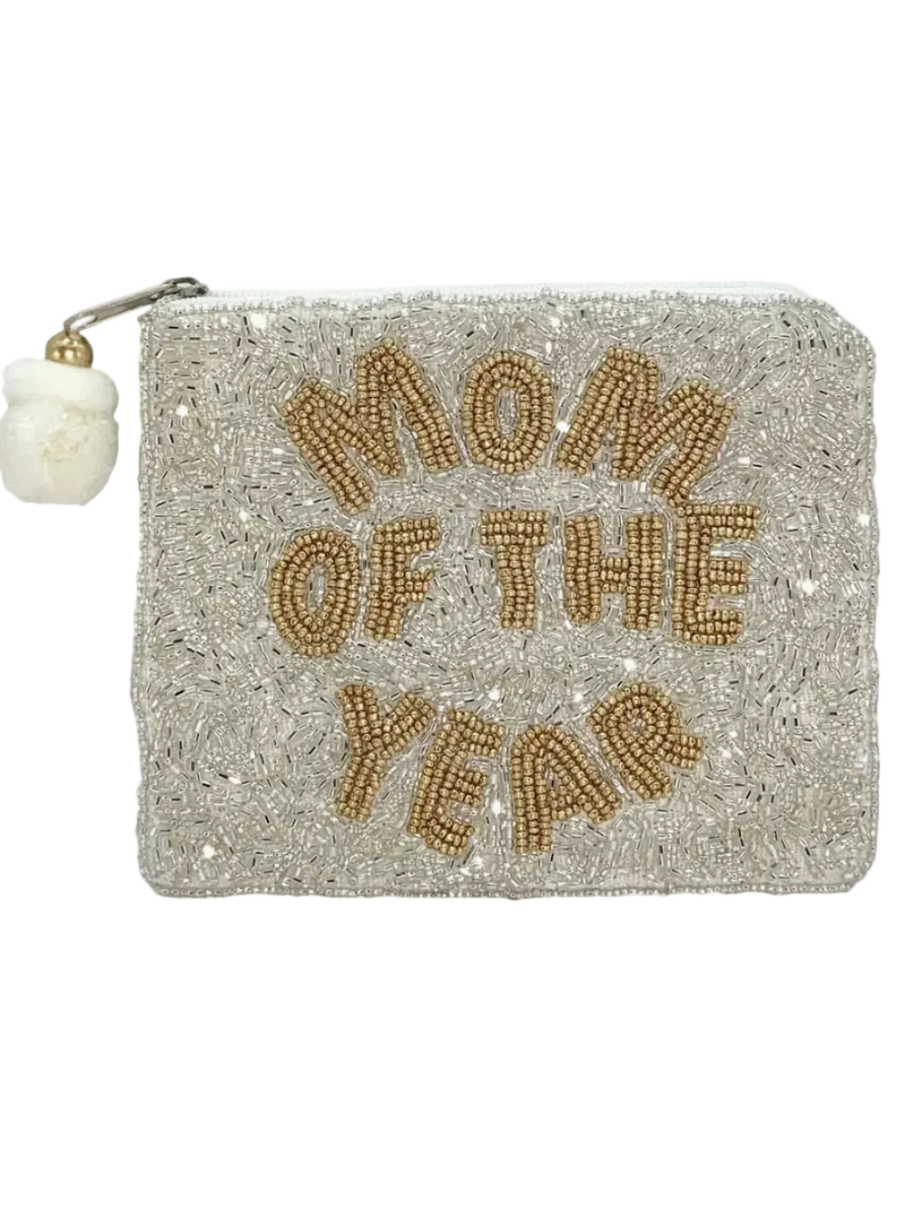 Mom of the Year Beaded Coin Purse