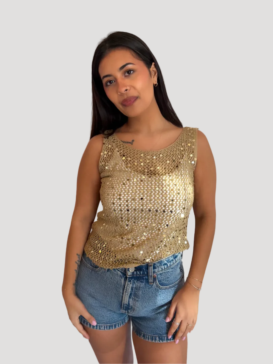 Serena Sequin Crochet Top