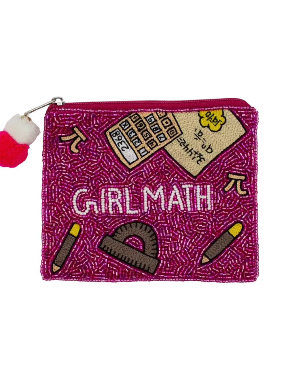 Girl Math Beaded Coin Purse