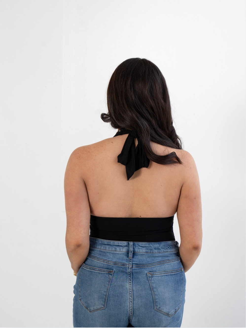 Iris Black Studded Halter Top