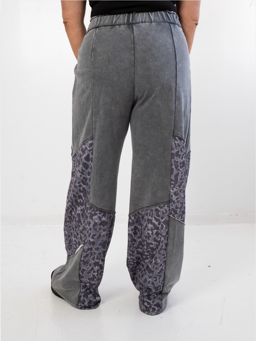 Cheetah Charcoal Patchwork Pants