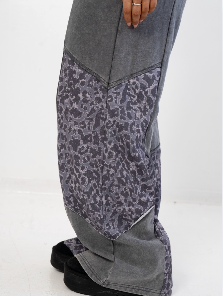 Cheetah Charcoal Patchwork Pants