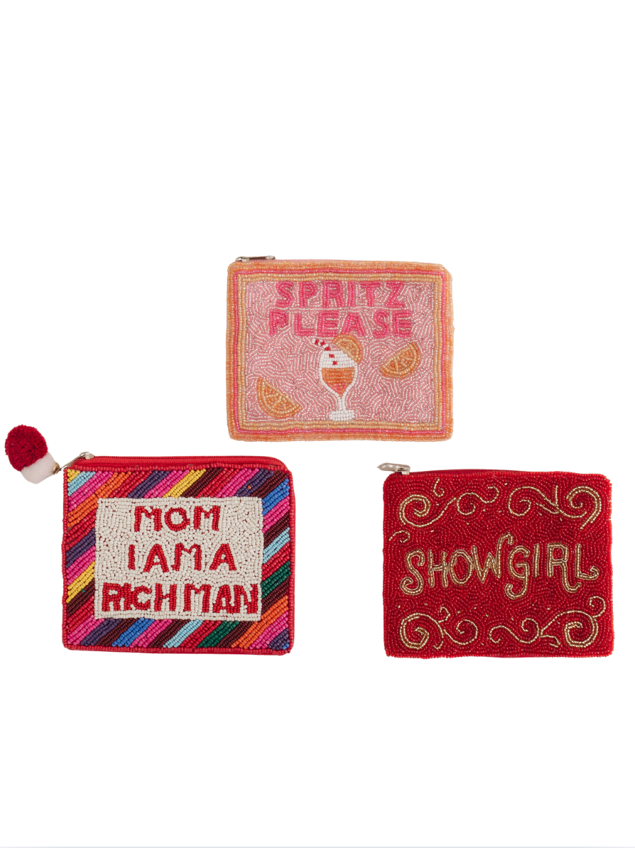 Aperol Spritz Beaded Coin Purse