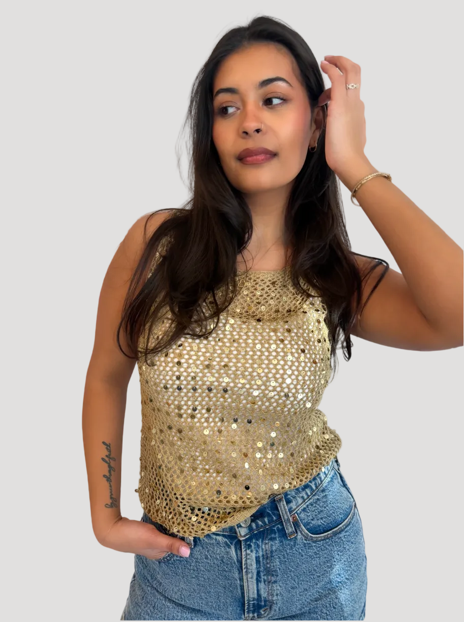 Serena Sequin Crochet Top